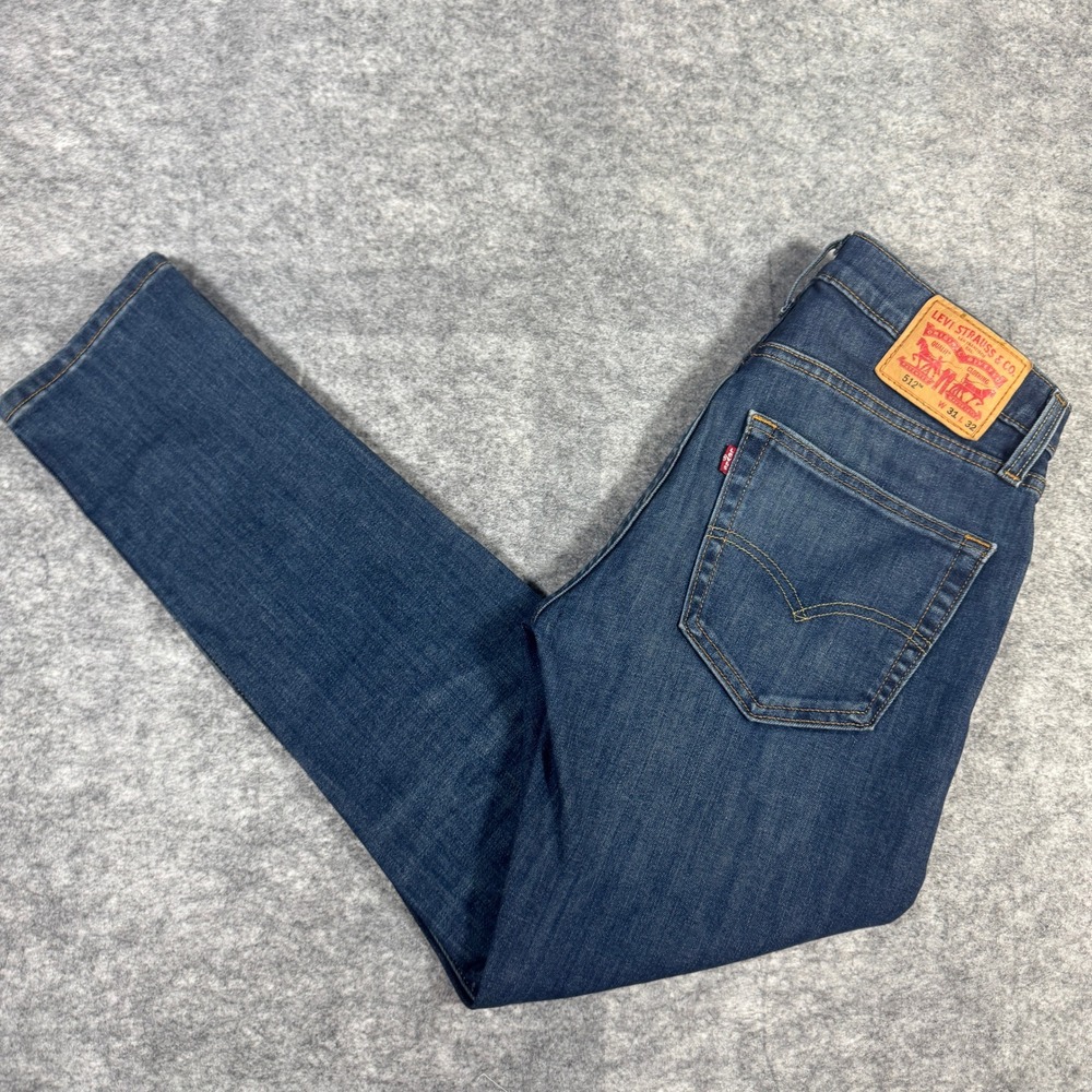 Levis 512 Slim Taper Mens Jeans 31x32 Dark Indigo Blue Stretch Denim 28833-0280